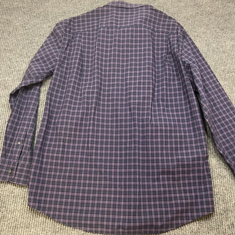 Jos A Bank Traveler Men Large Plaid Button Down‎ Shirt Travel Tech Tailored Fit - Picture 3 of 7